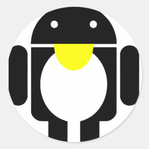 Sticker Rond Android de pingouin Linux Tux