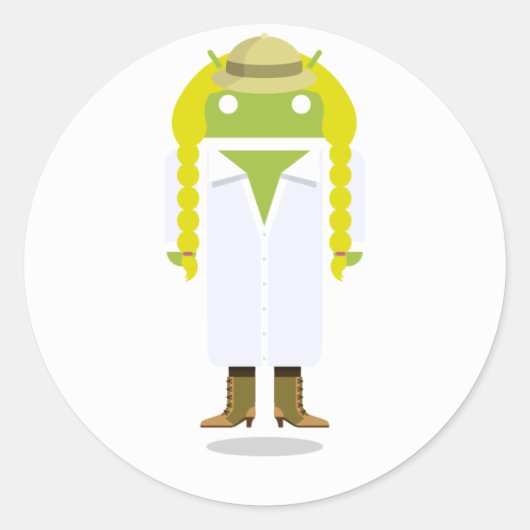 Sticker Rond Android personnalisé (Devant)