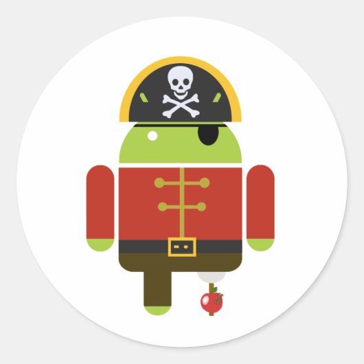 Sticker Rond Android Pirate - Andy (Devant)