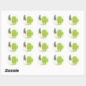 Sticker Rond Android Surfer (Feuille)