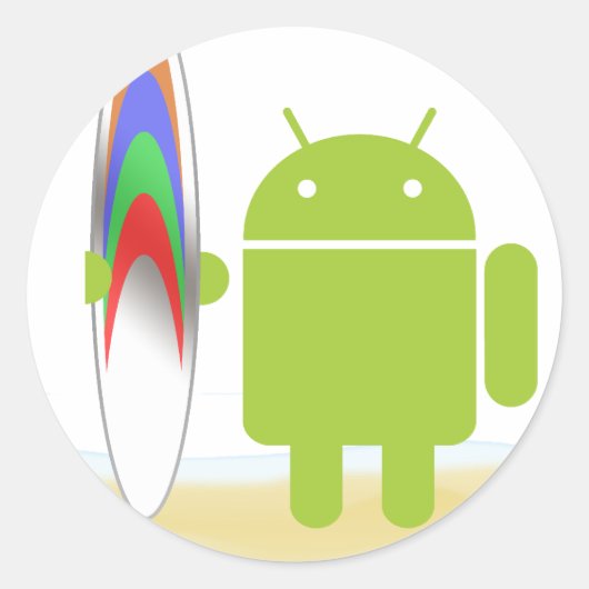 Sticker Rond Android Surfer (Devant)