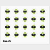 Sticker Rond Android Tux (Feuille)