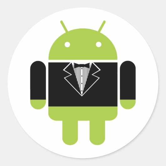 Sticker Rond Android Tux (Devant)
