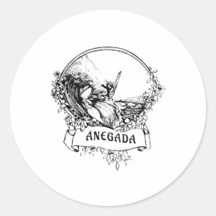 Sticker Rond Anegada, Bvi Surf vintage Rétro Vacances