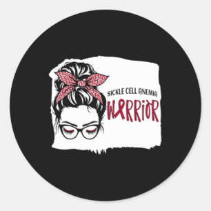 Sticker Rond Anémie de faucille Guerrier Soutien de sensibilisa