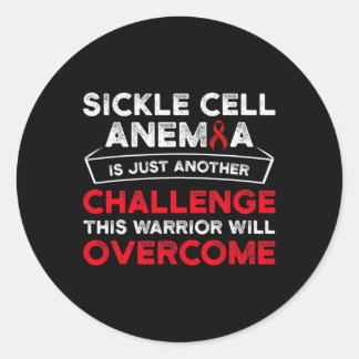 Sticker Rond Anémie de la faucille Survivante Défi Anémique War