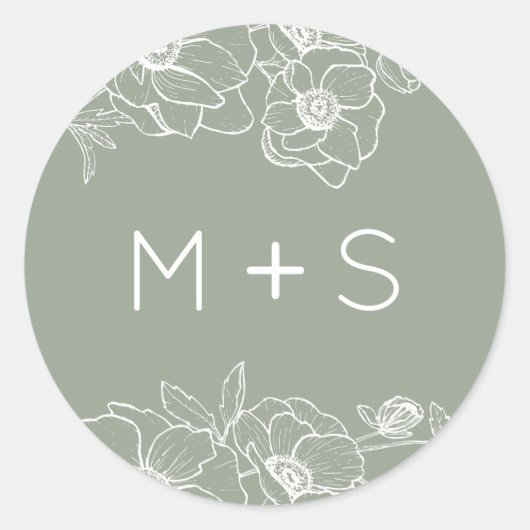 Sticker Rond Anemone Bouquet Mariage (Devant)