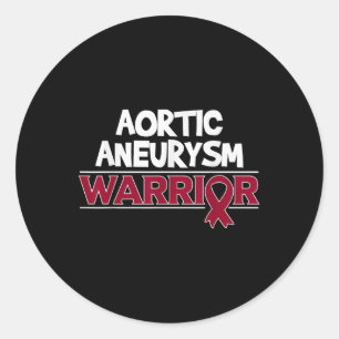 Sticker Rond Aneurysme aortique Survivant Burgundy Ruban
