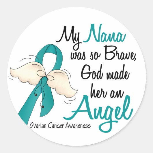 Sticker Rond Ange 2 Cancer ovaire Nana (Devant)
