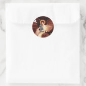 Sticker Rond Ange assis - chat bleu russe (Sac)