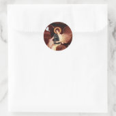 Sticker Rond Ange assis - Chat persan noir (Sac)
