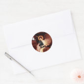 Sticker Rond Ange assis - Chat persan noir (Enveloppe)