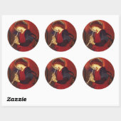 Sticker Rond Ange avec trompette, Burne Jones (Feuille)