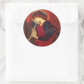 Sticker Rond Ange avec trompette, Burne Jones (Sac)
