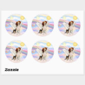 Sticker Rond Ange Beagle (Feuille)