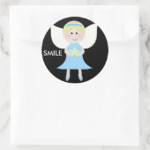 Sticker Rond ange bleu sourire (Sac)