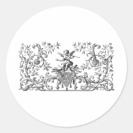 Sticker Rond ange chérubin de design (Devant)