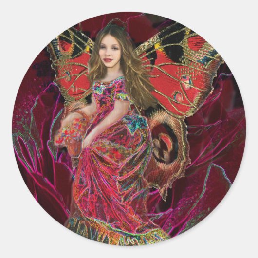 Sticker Rond Ange d'amour (Devant)