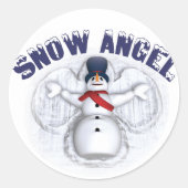 Sticker Rond Ange de neige (Devant)