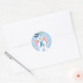 Sticker Rond Ange de neige (Enveloppe)