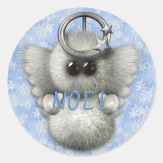 Sticker Rond Ange de neige de NOEL (Devant)
