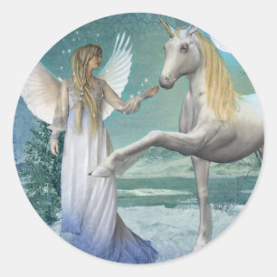 Sticker Rond Ange de neige (Stickers)