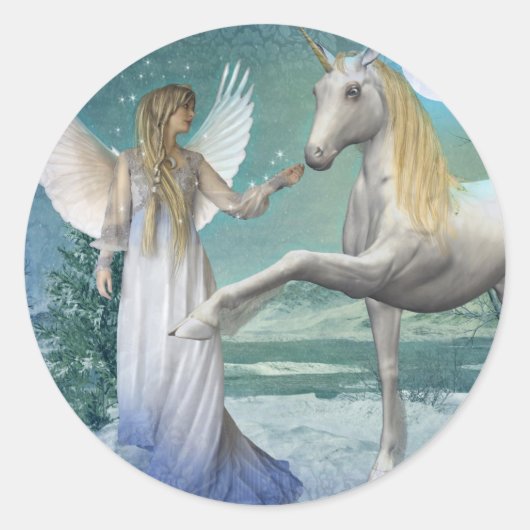 Sticker Rond Ange de neige (Stickers) (Devant)