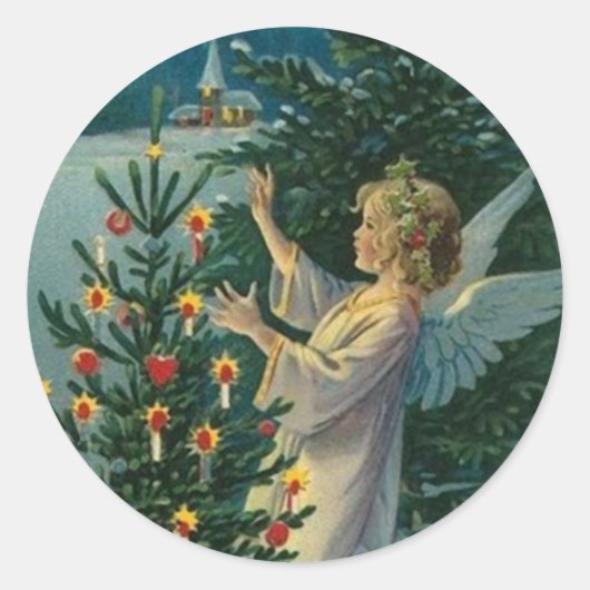 Sticker Rond Ange de Noël (Devant)