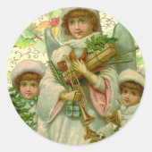 Sticker Rond Ange de Noël (Devant)
