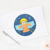 Sticker Rond Ange de Noël (Enveloppe)