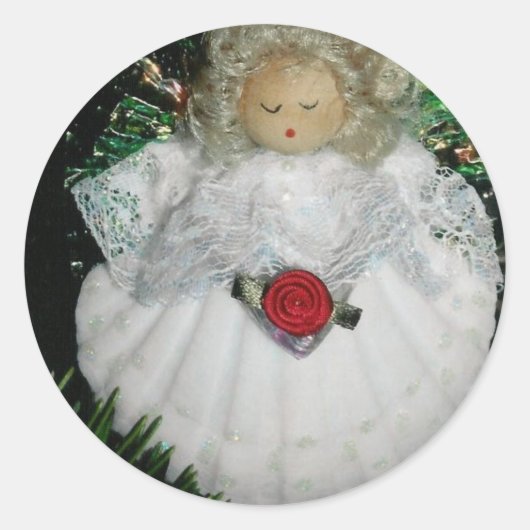 Sticker Rond Ange de Noël (Devant)