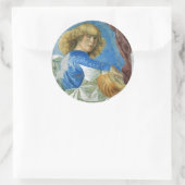 STICKER ROND ANGE DE NOËL BLEU FABRIQUANT LA MUSIQUE (Sac)