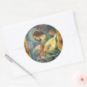 STICKER ROND ANGE DE NOËL FABRIQUANT DE LA MUSIQUE AVEC DIAMOND (Enveloppe)