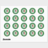 Sticker Rond Ange de Noël personnalisé avec drapeau mexicain (Feuille)