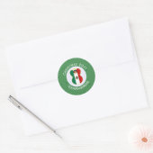 Sticker Rond Ange de Noël personnalisé avec drapeau mexicain (Enveloppe)