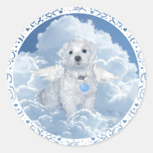 Sticker Rond Ange de sauvetage maltais