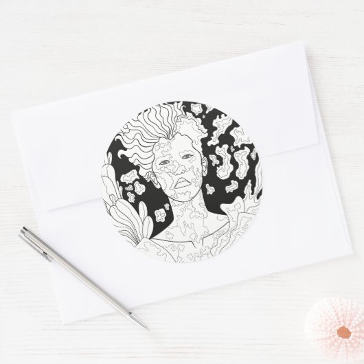 Sticker Rond Ange déchu (Enveloppe)