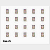 Sticker Rond Ange des Coeurs du printemps (Feuille)