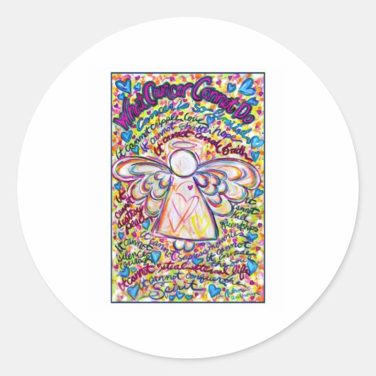 Sticker Rond Ange des Coeurs du printemps (Devant)