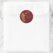 Sticker Rond Ange d'or classique avec musique (Sac)