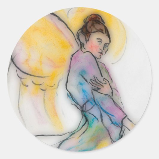 Sticker Rond ange doux (Devant)