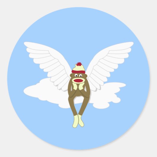 Sticker Rond Ange du gardien du singe de Sock (Devant)