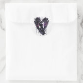 Sticker Rond Ange foncé Valentine avec ailes foncées (Sac)