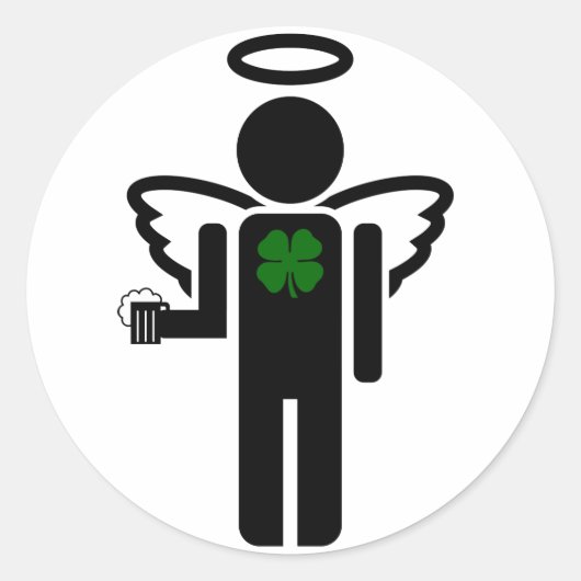 Sticker Rond ange irlandais. (Devant)