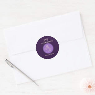Sticker Rond Ange Lavande Radieux de Joie Bénédiction du prénom