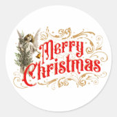 Sticker Rond Ange Ornat-Joyeux Noël-Rétro (Devant)