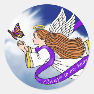 Sticker Rond Ange papillon
