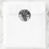 Sticker Rond Ange pensif en bas (Sac)