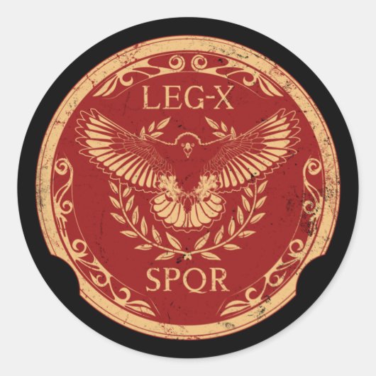 Sticker Rond Ange Romain Legio X Shield (Devant)