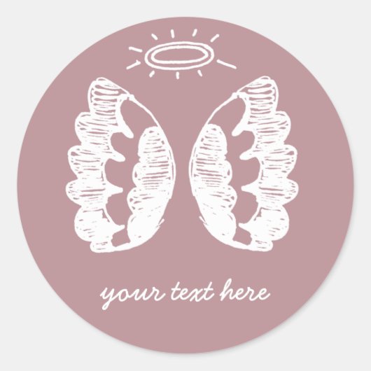 Sticker Rond Ange rose (Devant)
